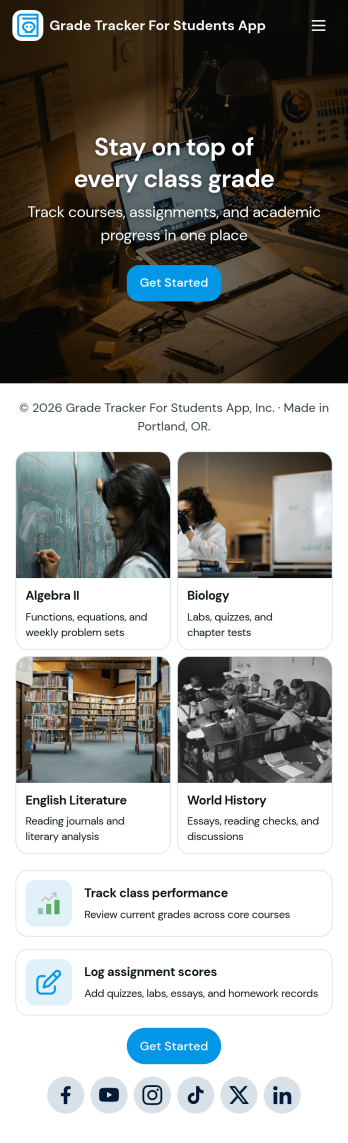 Grade Tracker for Students App Template