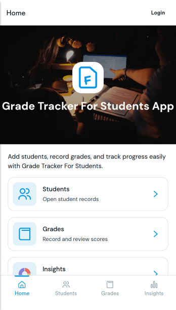 Grade Tracker for Students App Template