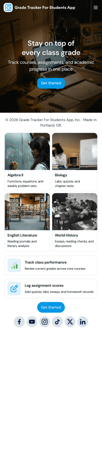 Grade Tracker for Students App Template
