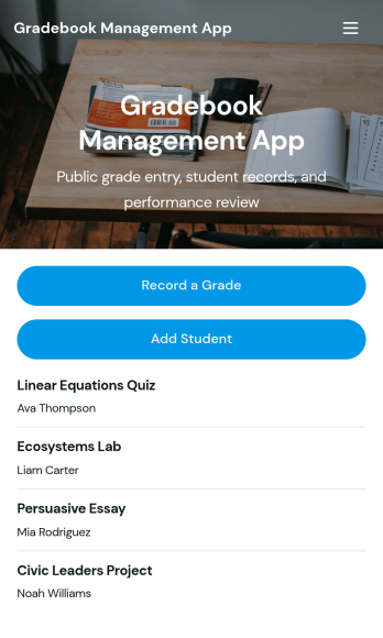 Gradebook App for Teachers