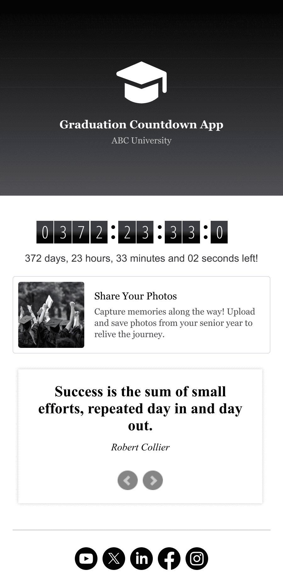 Graduation Countdown App Template | Jotform