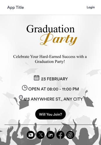 Graduation Invitation App Template