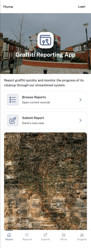Graffiti Reporting App Template