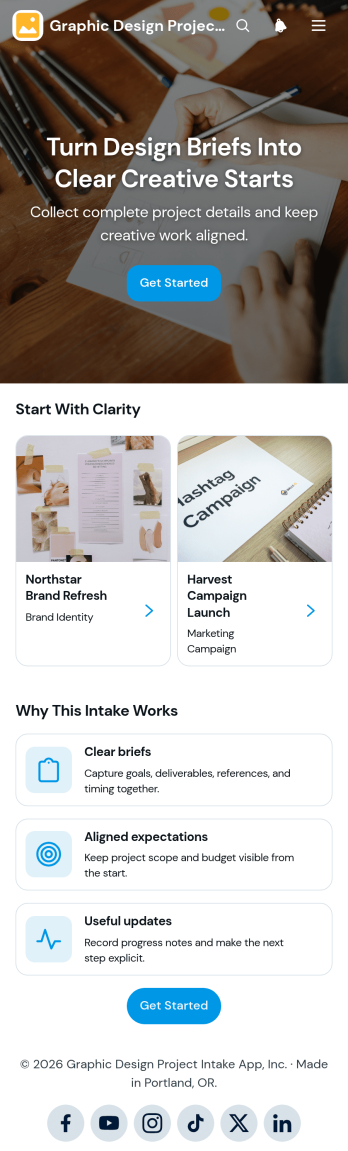 Graphic Design Project Intake App Template