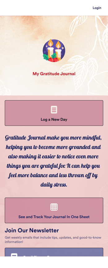 Gratitude Journal App Template