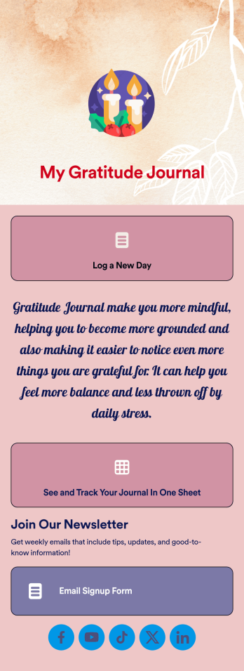 Gratitude Journal App Template