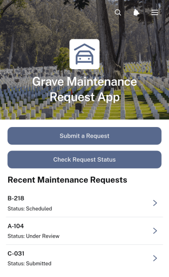 Grave Maintenance Request App Template