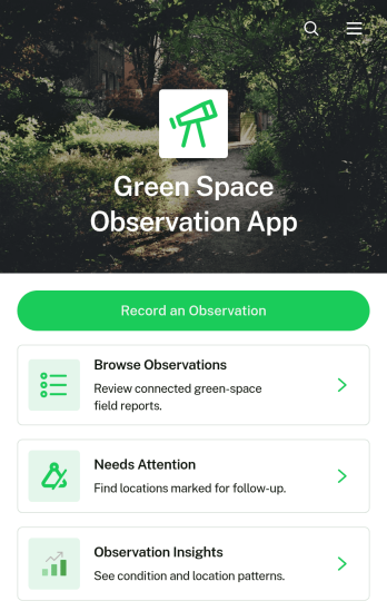 Green Space Observation App Template