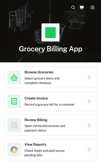 Grocery Billing App Template