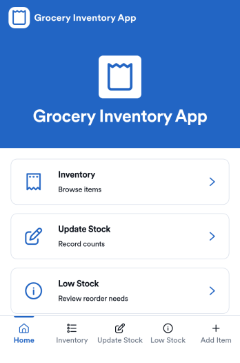 Grocery Inventory App Template