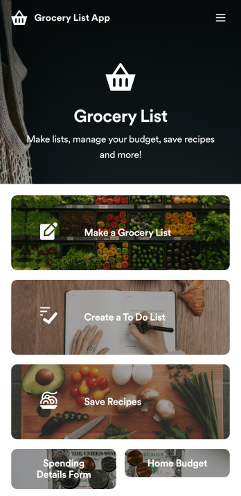 Grocery List App Template