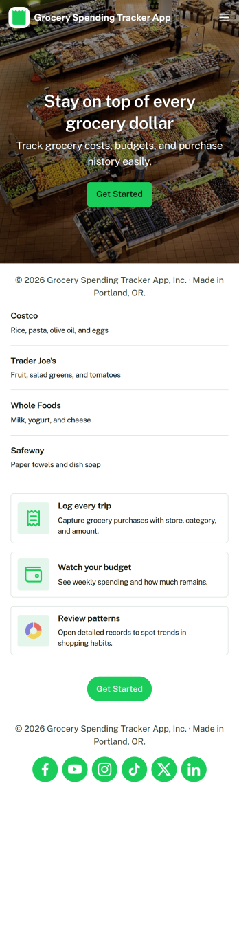 Grocery Spending Tracker App Template