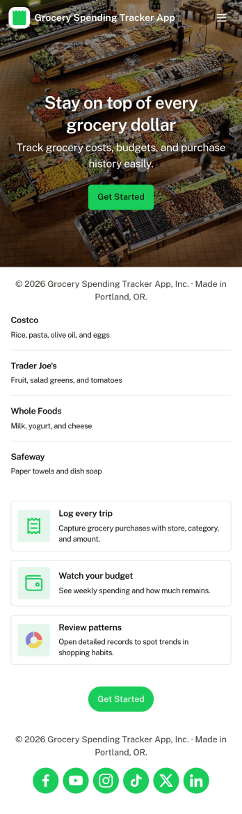 Grocery Spending Tracker App Template