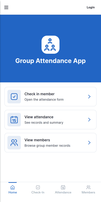 Group Attendance App Template