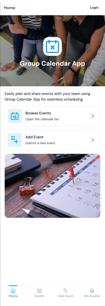 Group Calendar App Template