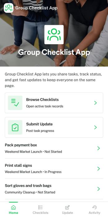 Group Checklist App Template