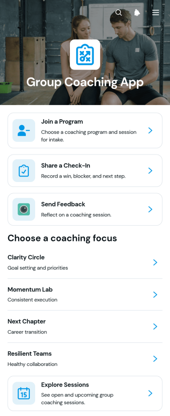 Group Coaching App Template