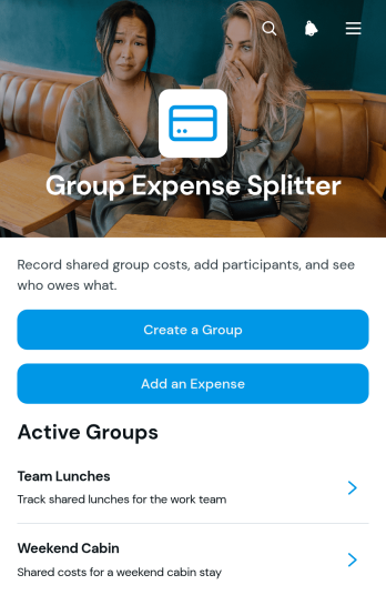 Group Expense Splitter App Template