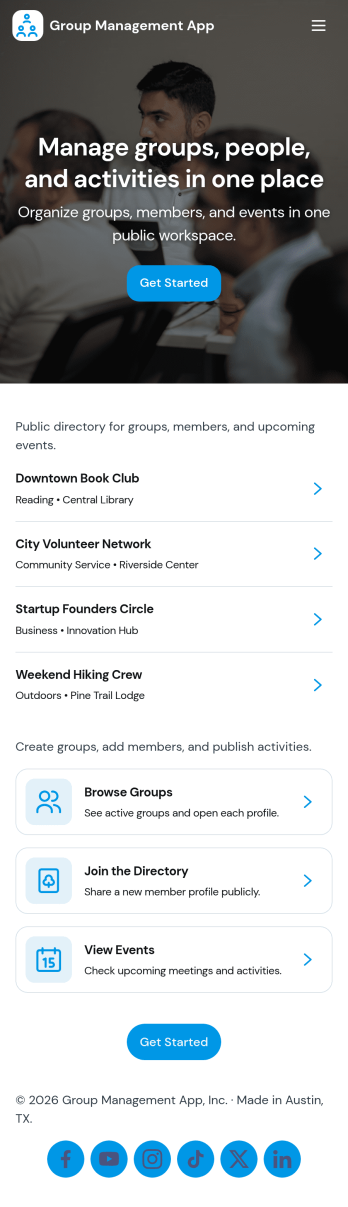 Group Management App Template