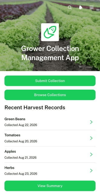 Grower Collection Management App Template