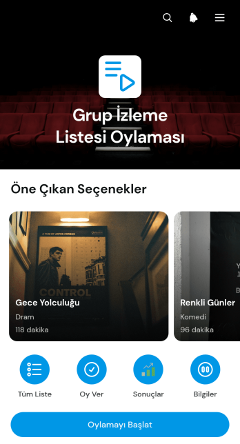 Grup İzleme Listesi Oylama Uygulama Șablonu