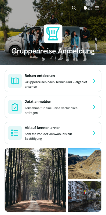 Gruppenreise-Anmelde-App