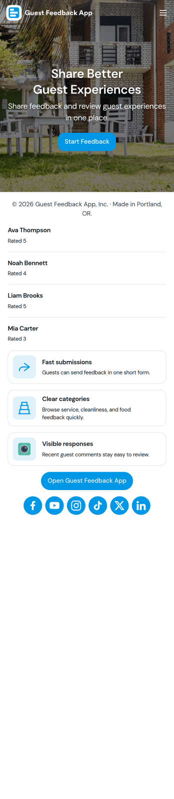 Guest Feedback App Template