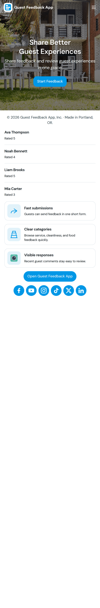 Guest Feedback App Template