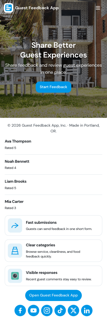 Guest Feedback App Template