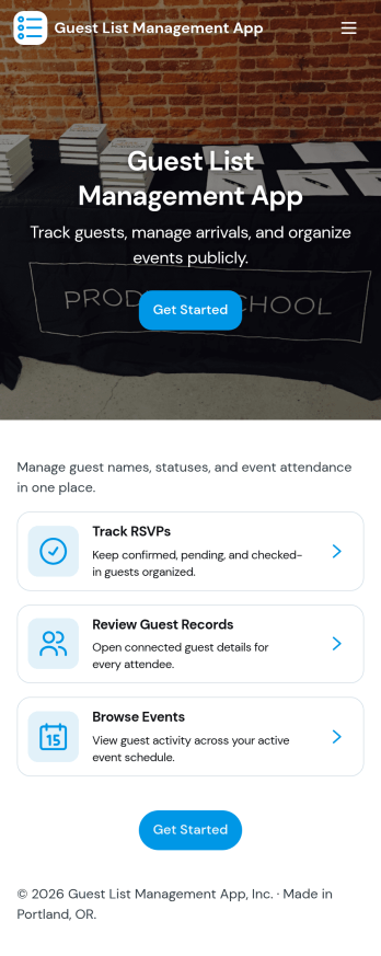 Guest List Management App Template