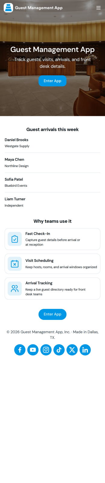 Guest Management App Template