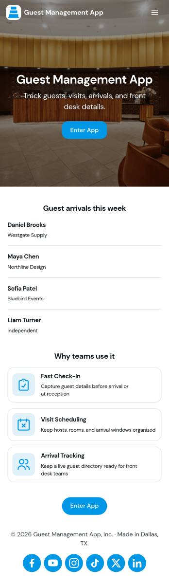 Guest Management App Template