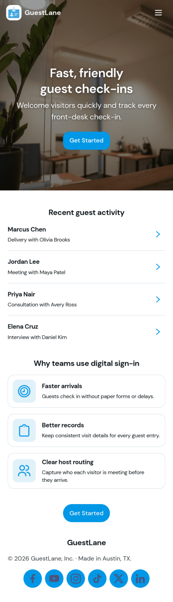 Guest Sign In App Template