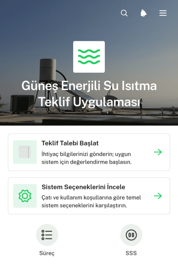 Güneş Enerjili Su Isıtma Teklif Uygulama Șablonu