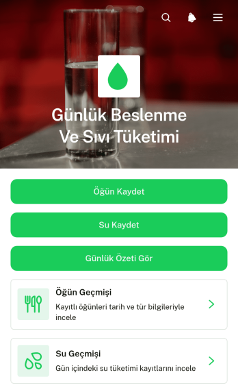 Günlük Beslenme ve Su Tüketimi Uygulama Șablonu