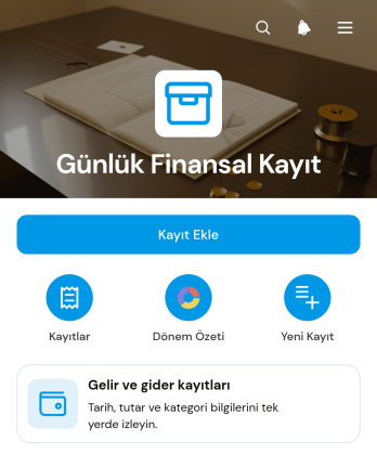 Günlük Finansal Kayıt Uygulama Șablonu