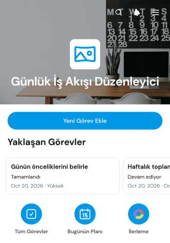 Günlük İş Akışı Düzenleyici Uygulama Șablonu