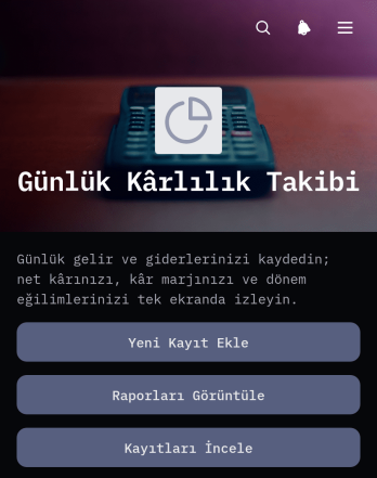 Günlük Kârlılık Takip Uygulama Șablonu