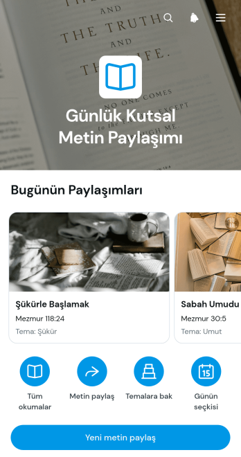 Günlük Kutsal Metin Paylaşım Uygulama Șablonu