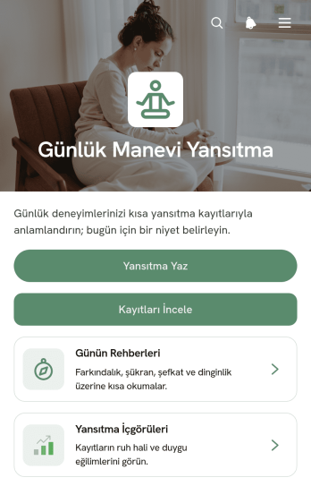 Günlük Manevi Yansıtma Uygulama Șablonu