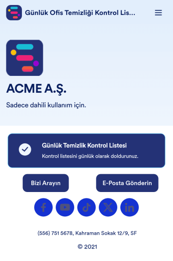 Günlük Ofis Temizliği Kontrol Listesi Uygulama Șablonu