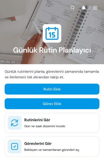 Günlük Rutin Planlayıcı Uygulama Șablonu