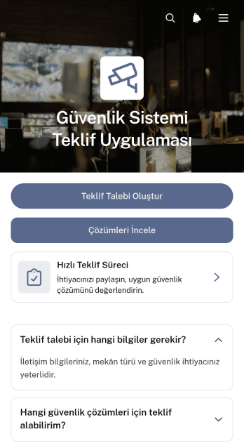 Güvenlik Sistemi Teklif Uygulama Șablonu