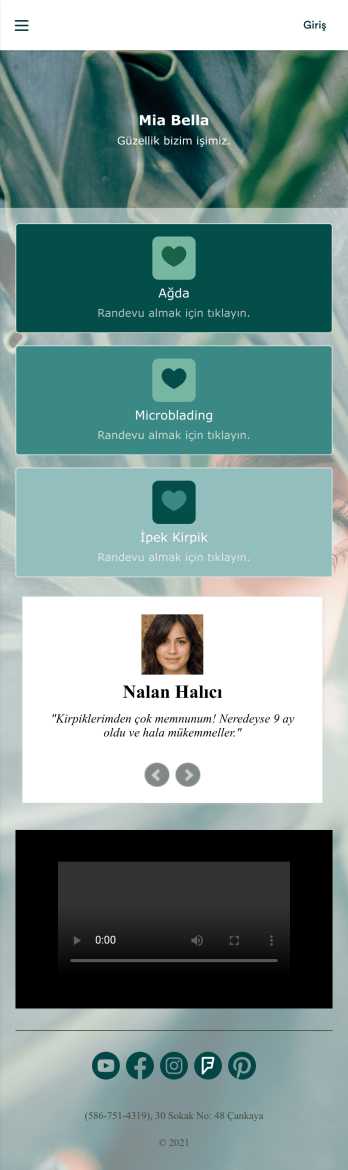 Güzellik Stüdyosu Uygulaması Template