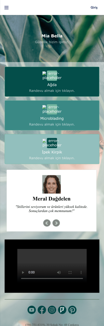 Güzellik Stüdyosu Uygulaması Template