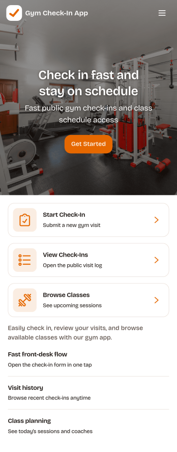 Gym Check-In App Template