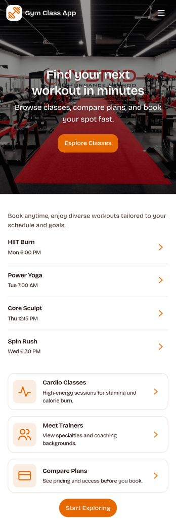 Gym Class App Template