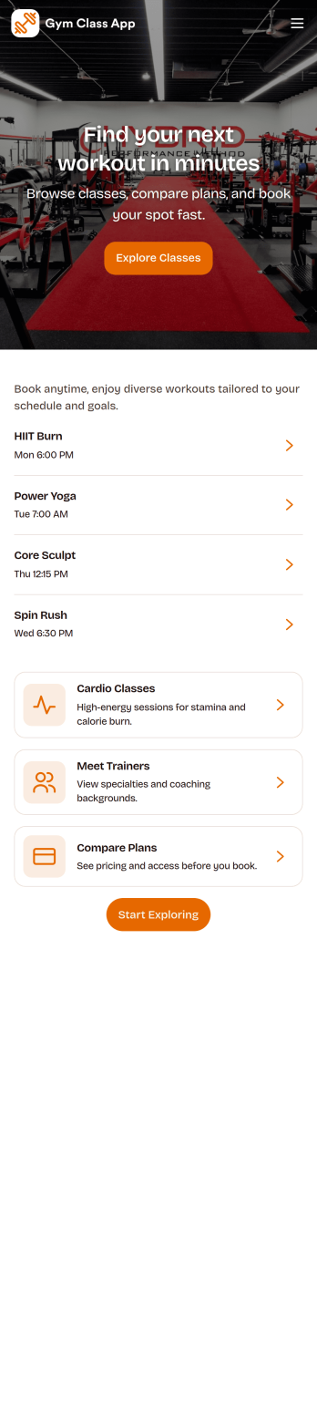Gym Class App Template
