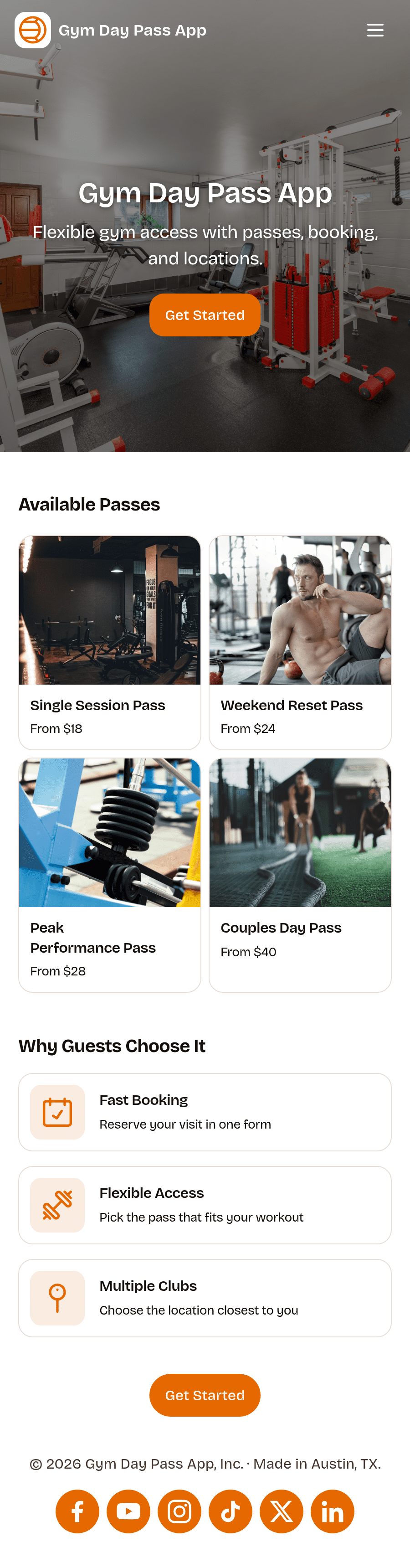 Gym Day Pass App Template | Jotform