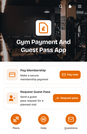 Gym Payment And Guest Pass App Template
